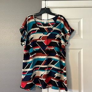 Motherhood Maternity Geometric Southwestern Tunic Top